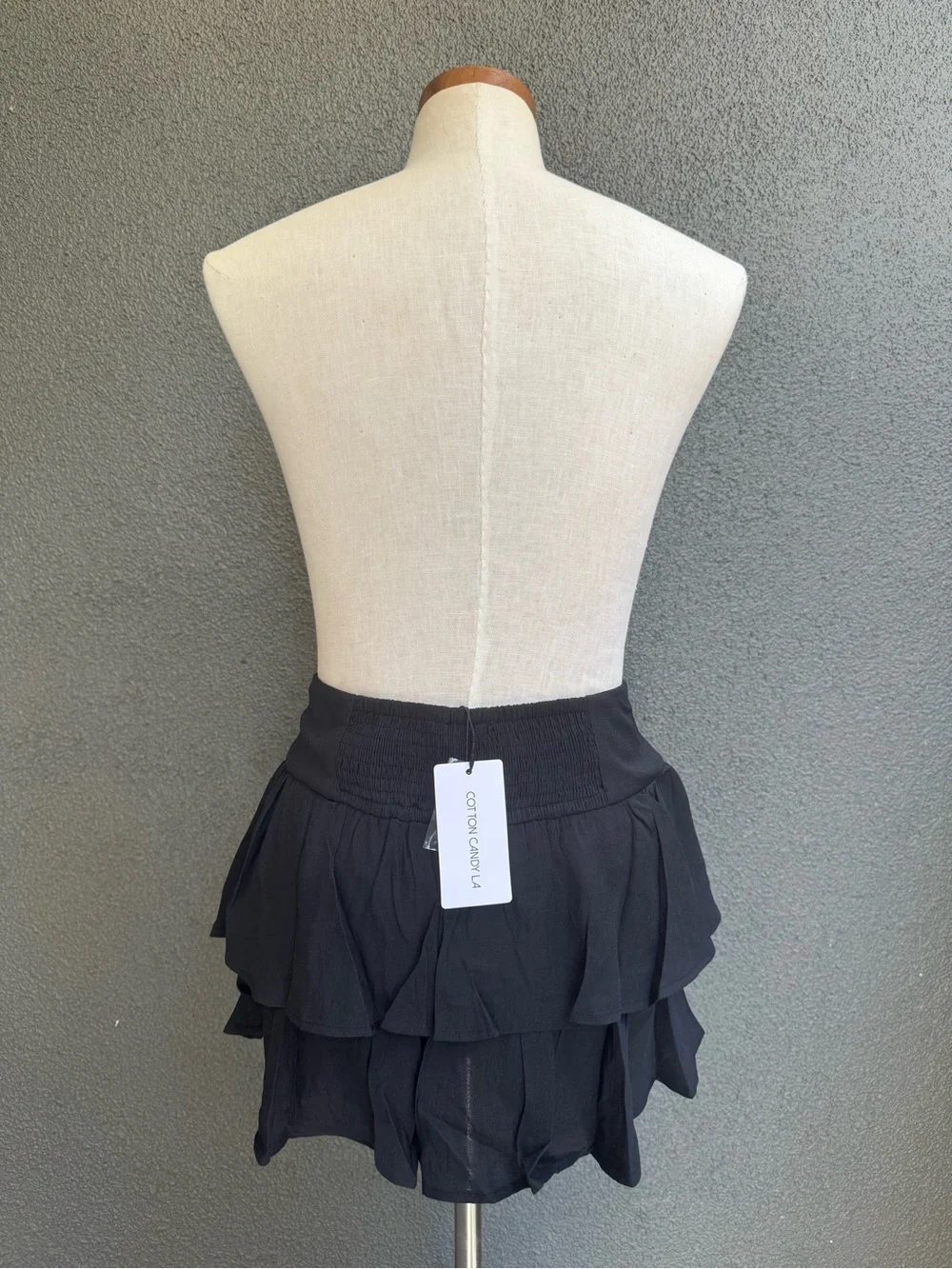 Cotton Candy Black Ruffled Mini Skirt Size M